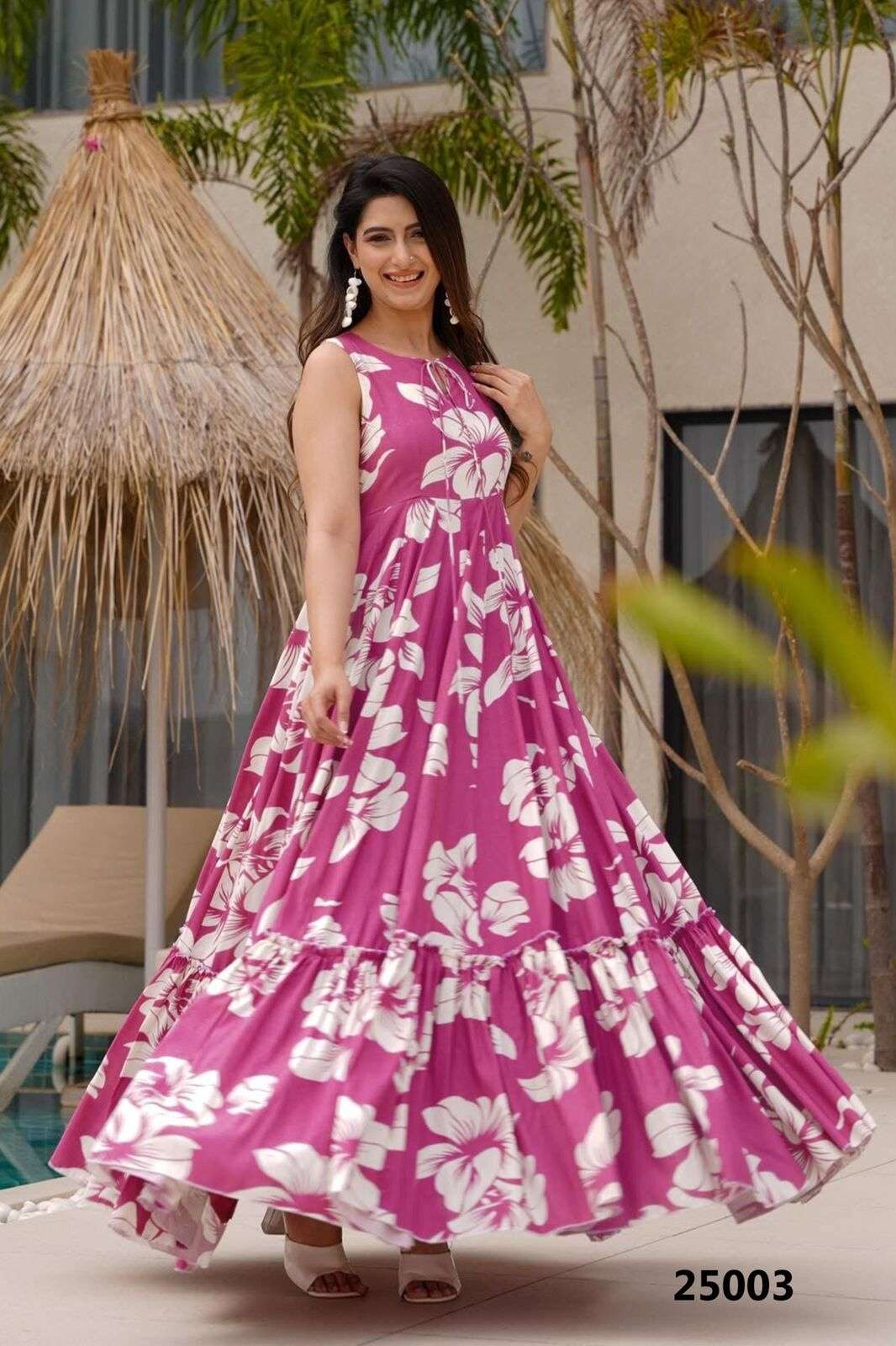 LUCAYA VOL-25 BY TEXOFAB IN HEAVY RAYON WITH DIGITAL PRINTED GOWN AND HALF INNER