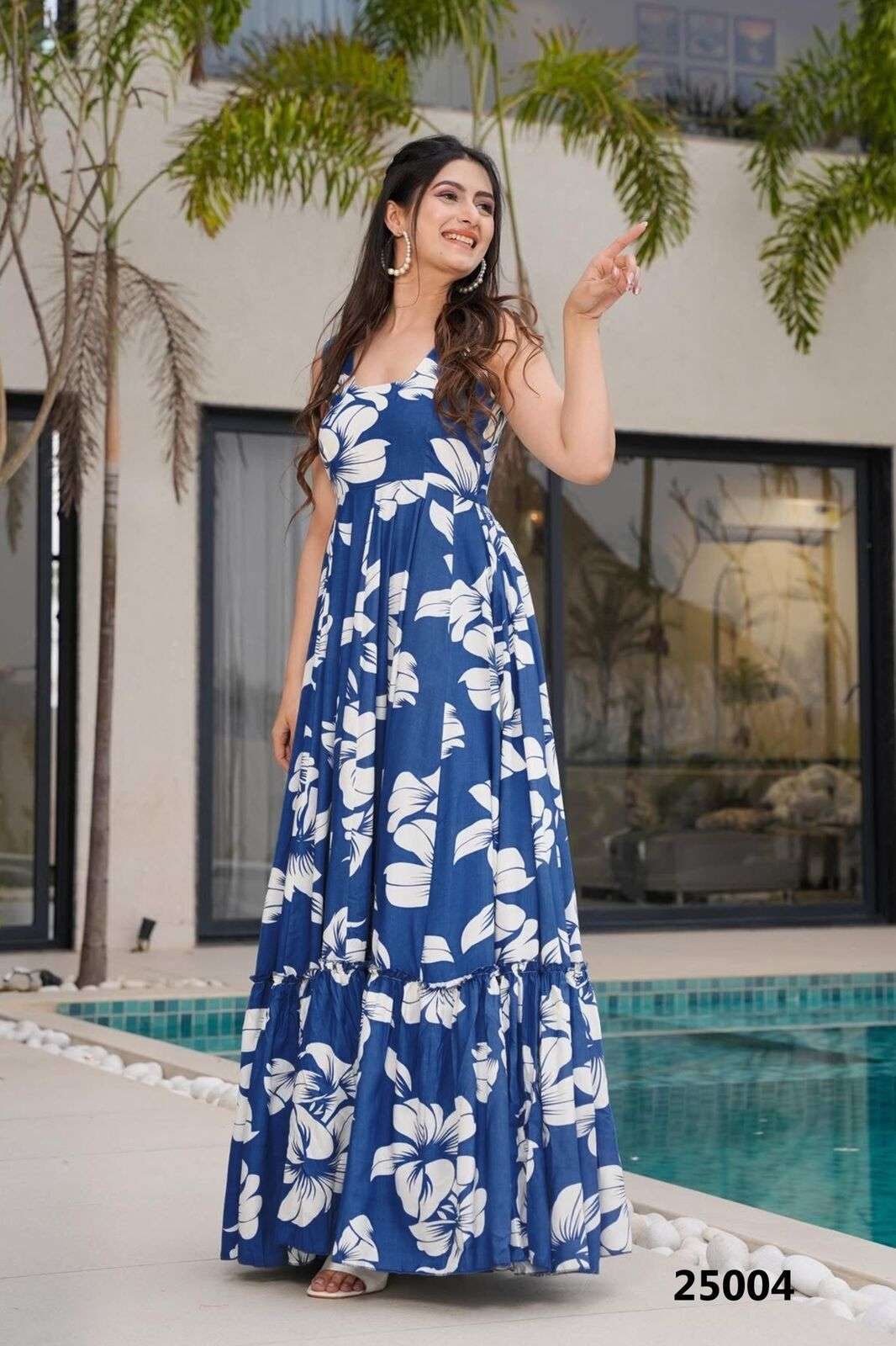 LUCAYA VOL-25 BY TEXOFAB IN HEAVY RAYON WITH DIGITAL PRINTED GOWN AND HALF INNER