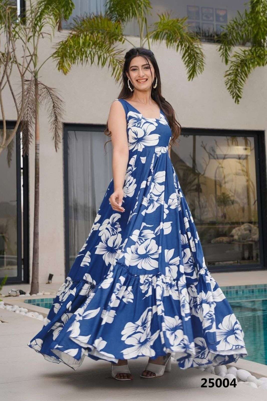 LUCAYA VOL-25 BY TEXOFAB IN HEAVY RAYON WITH DIGITAL PRINTED GOWN AND HALF INNER