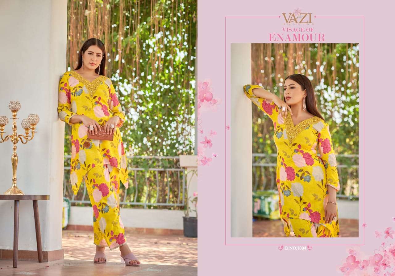 MERAKI BY VAZI FASHION IN PURE MUSLIN VISCOSE WITH HAND WORK TRENDY CORD SET