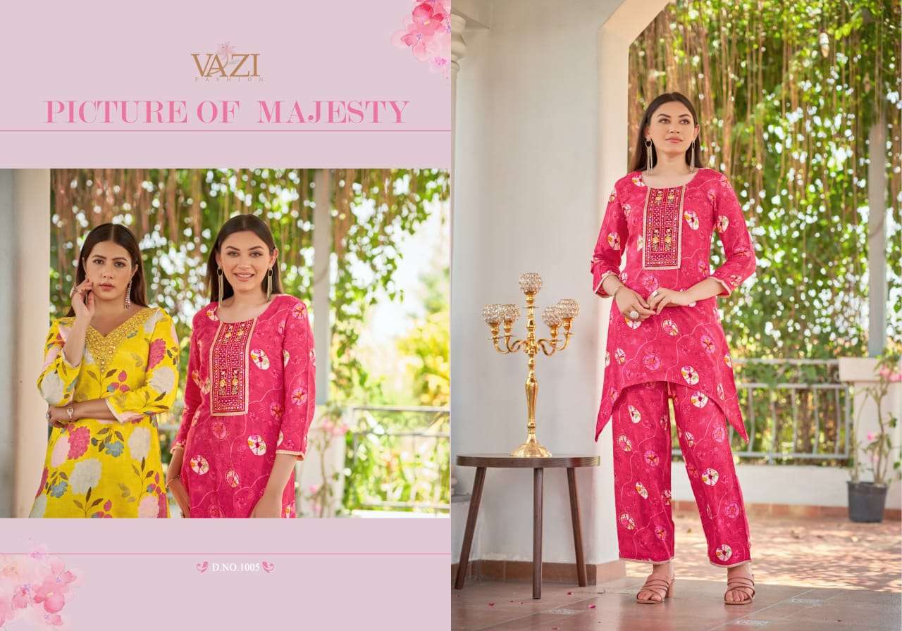 MERAKI BY VAZI FASHION IN PURE MUSLIN VISCOSE WITH HAND WORK TRENDY CORD SET