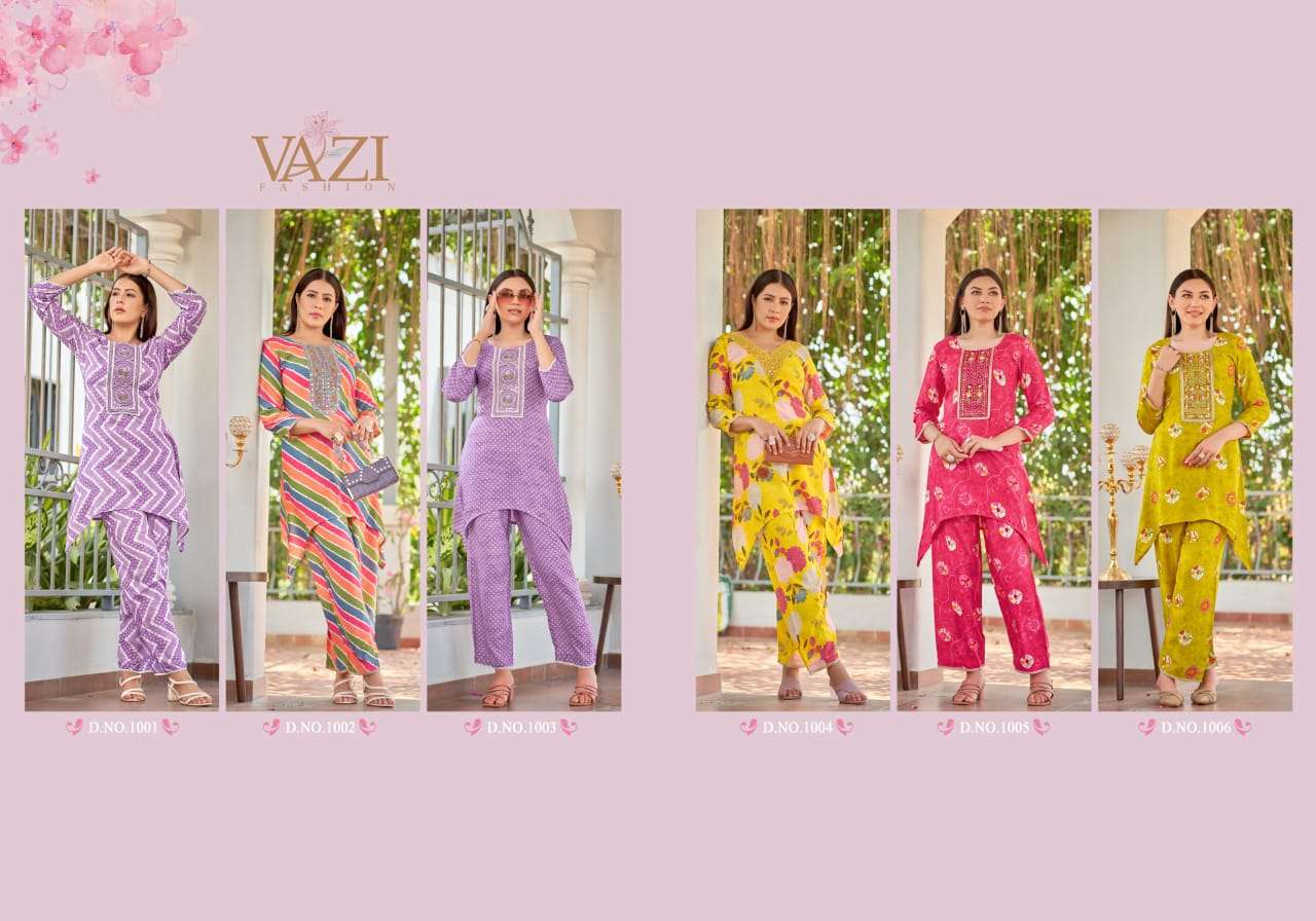 MERAKI BY VAZI FASHION IN PURE MUSLIN VISCOSE WITH HAND WORK TRENDY CORD SET