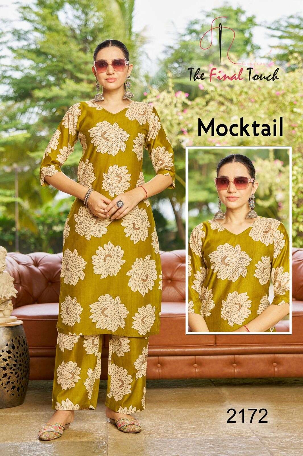 MOCKTAIL BY R R FASHION IN PREMIUM VETICAN PRINT TOP AND PLAZO CORD SET 