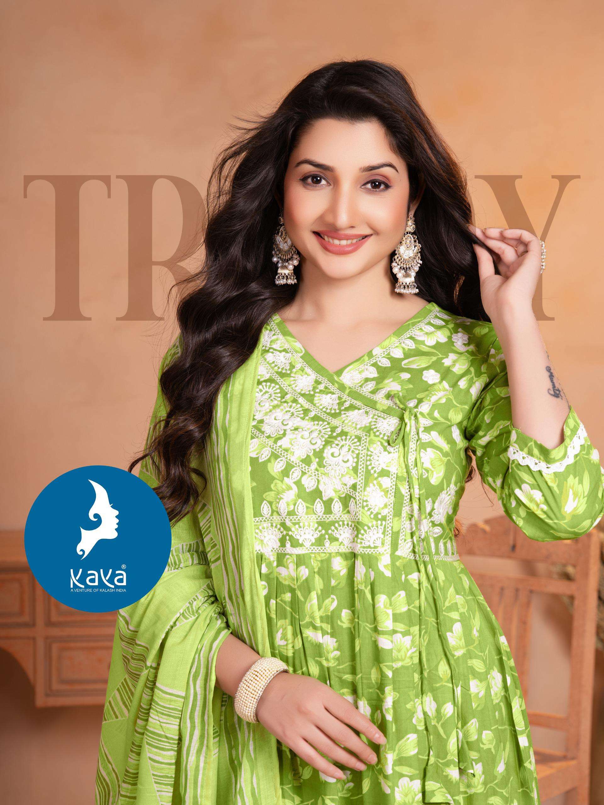 MOHINI-4 BY KAYA KURTI IN COTTON PRINT 3 PIECE CONCEPT IN ANARKALI STYLE 