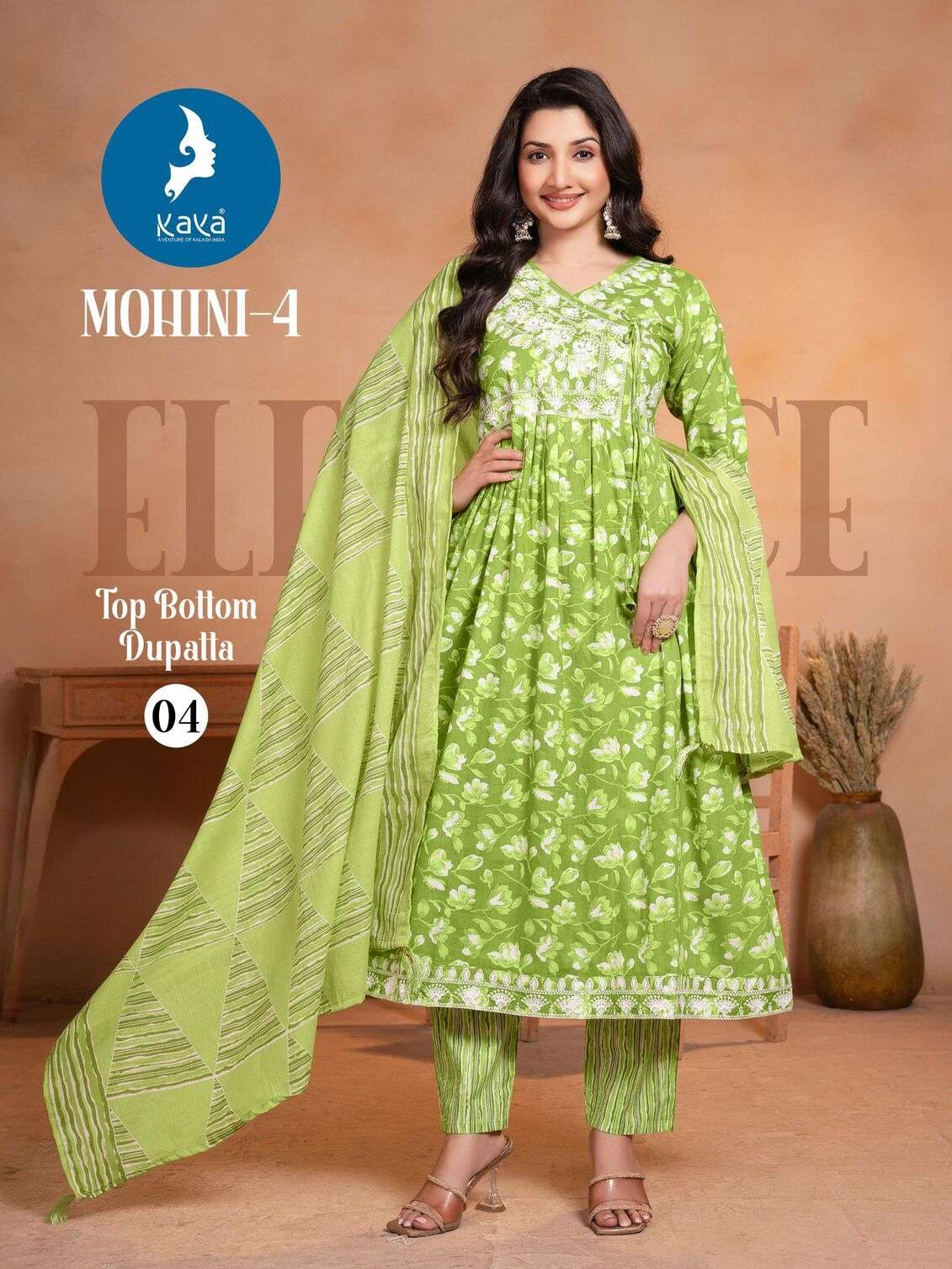 MOHINI-4 BY KAYA KURTI IN COTTON PRINT 3 PIECE CONCEPT IN ANARKALI STYLE 