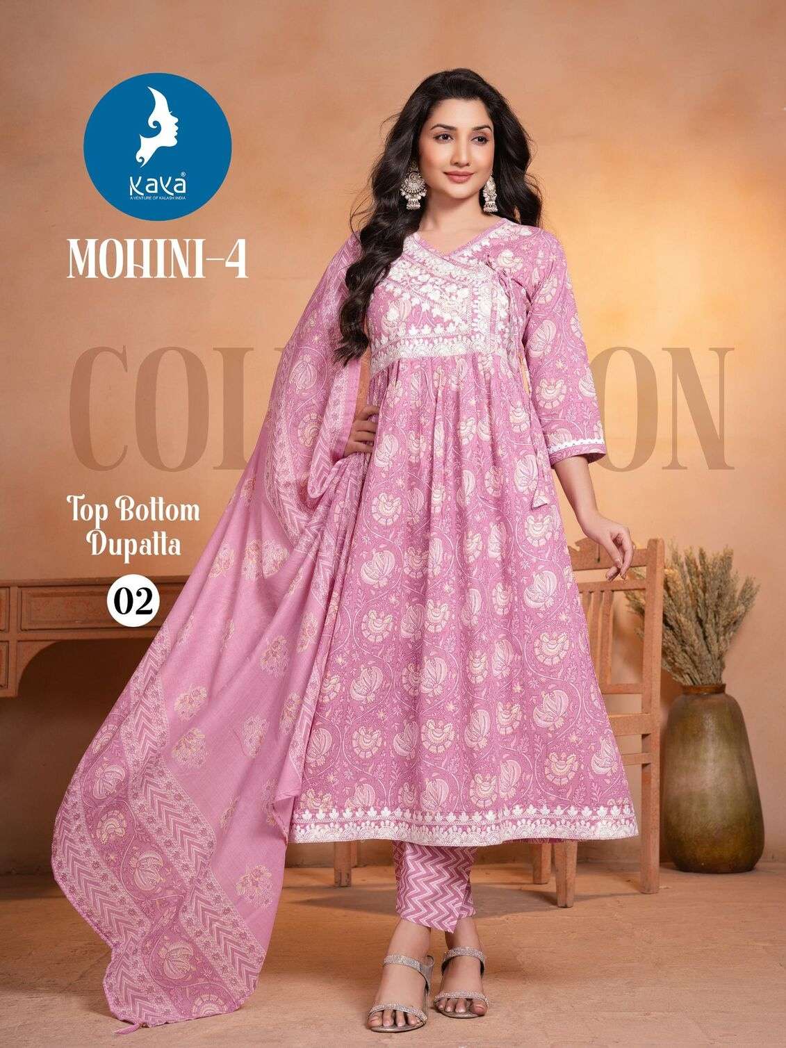MOHINI-4 BY KAYA KURTI IN COTTON PRINT 3 PIECE CONCEPT IN ANARKALI STYLE 