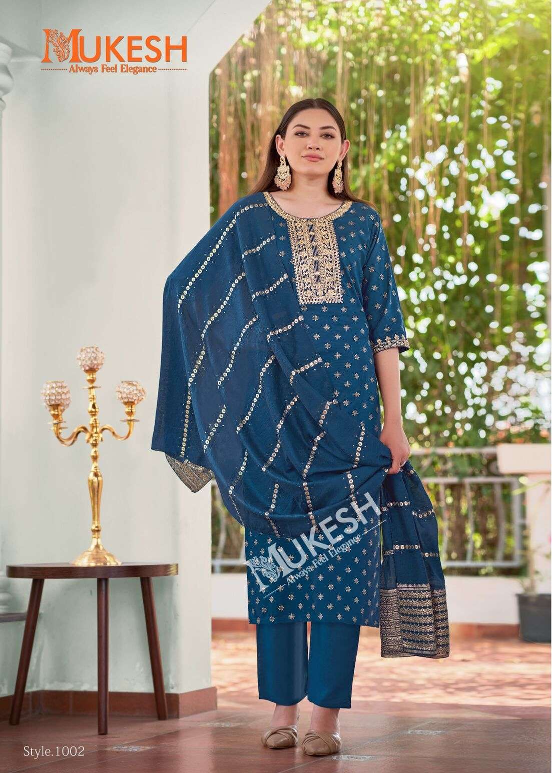 MUSKAAN BY MUKESH IN RAYON WITH EMBROIDERY WORK & FOIL PRINT