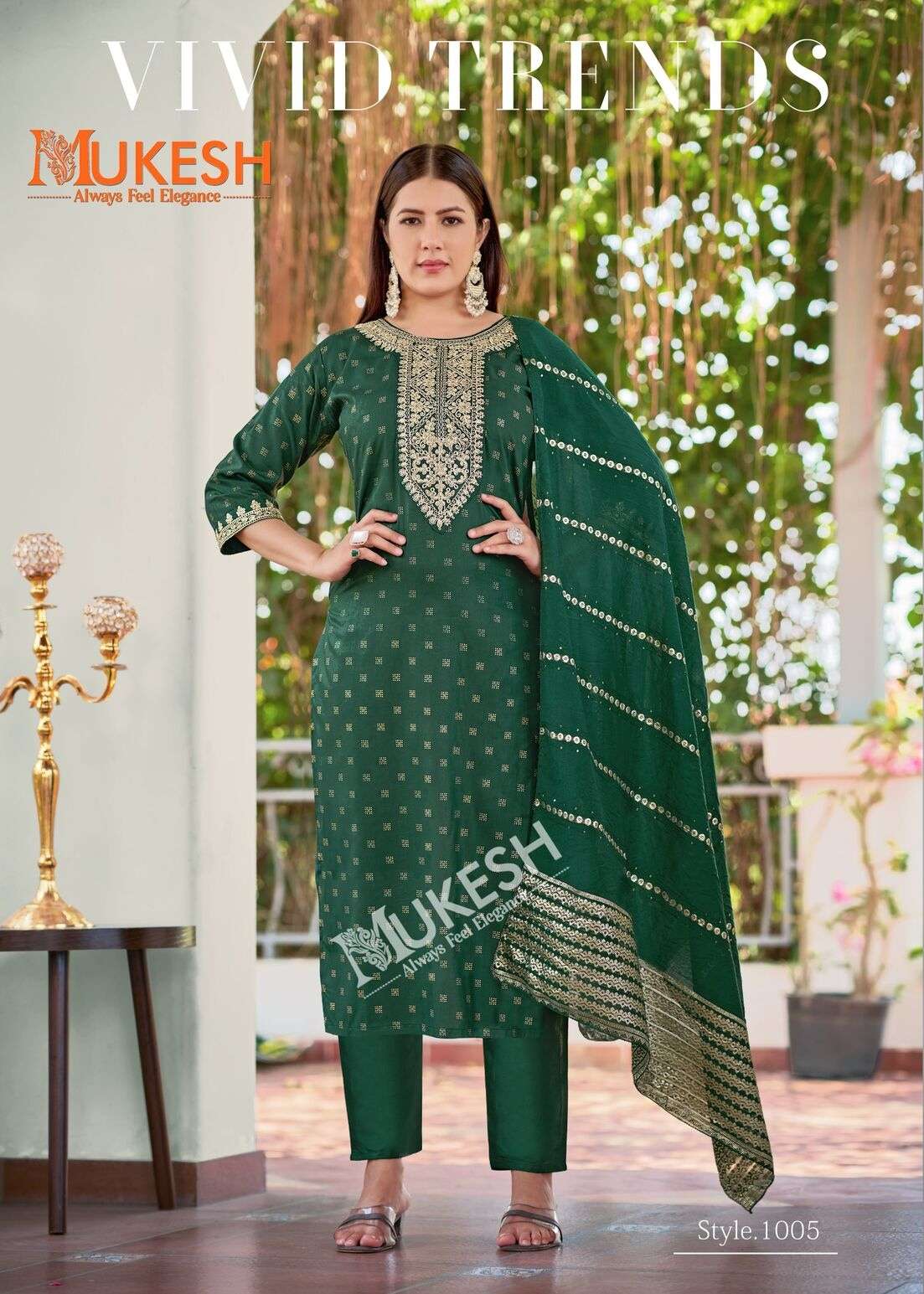 MUSKAAN BY MUKESH IN RAYON WITH EMBROIDERY WORK & FOIL PRINT