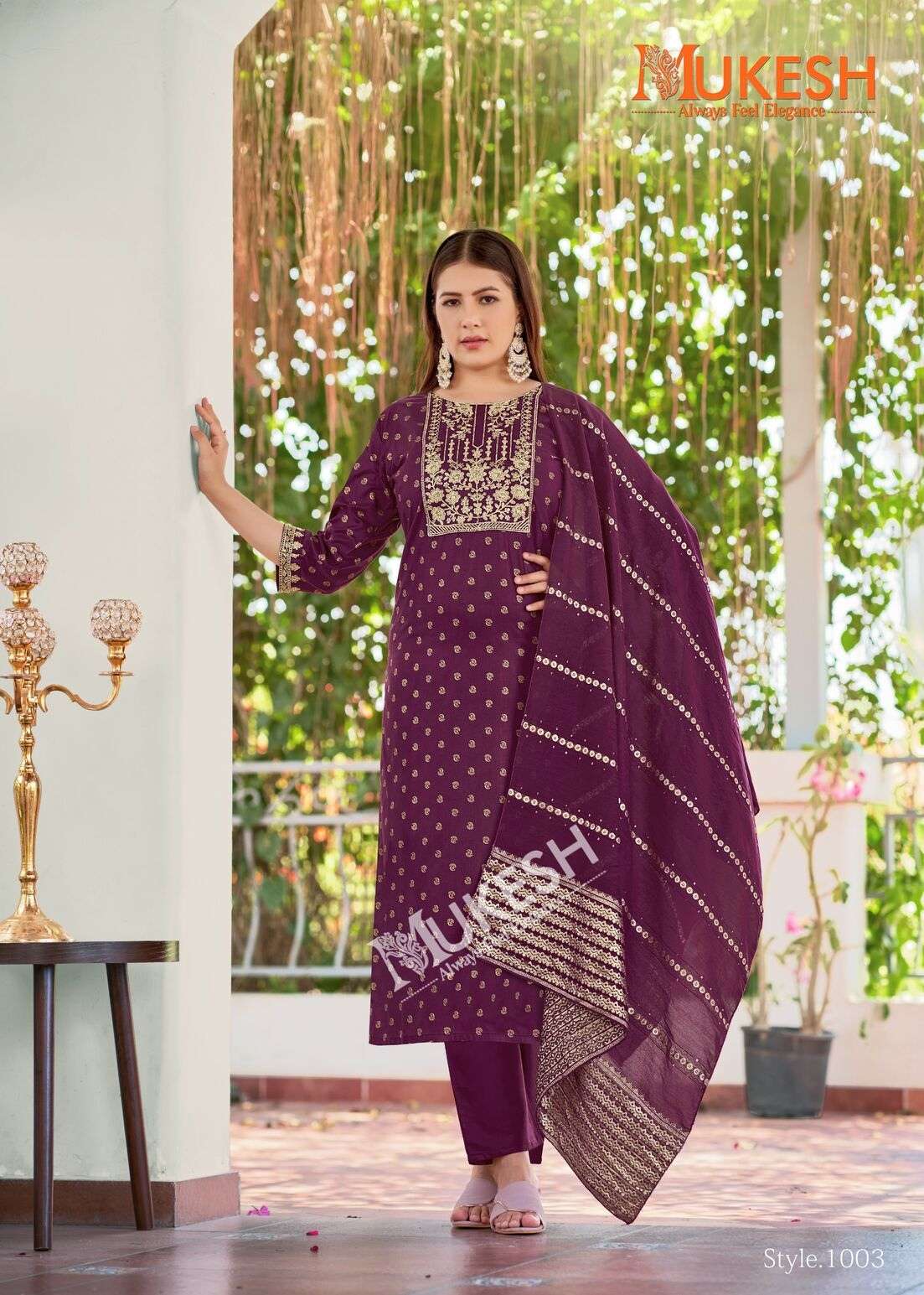 MUSKAAN BY MUKESH IN RAYON WITH EMBROIDERY WORK & FOIL PRINT