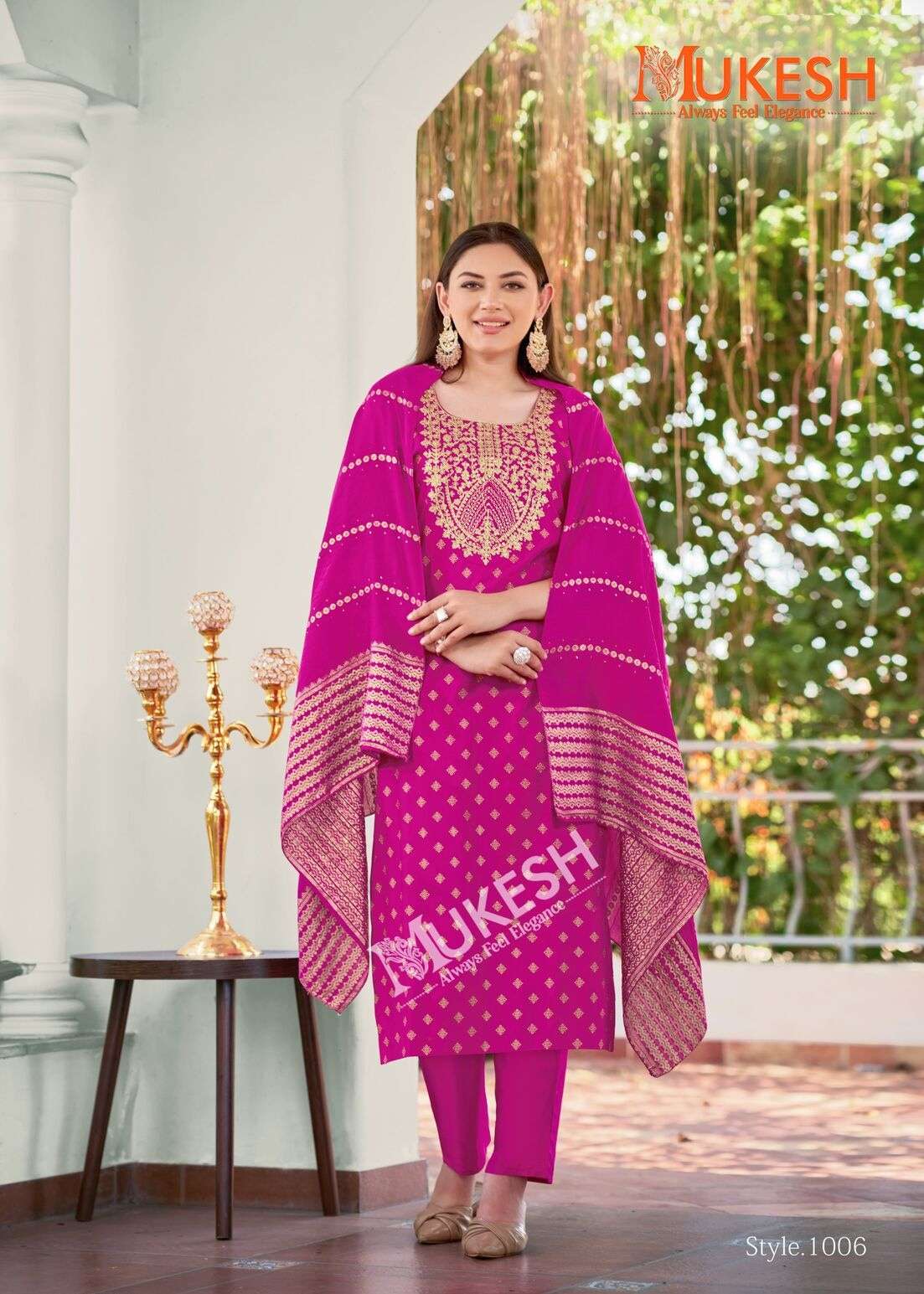 MUSKAAN BY MUKESH IN RAYON WITH EMBROIDERY WORK & FOIL PRINT