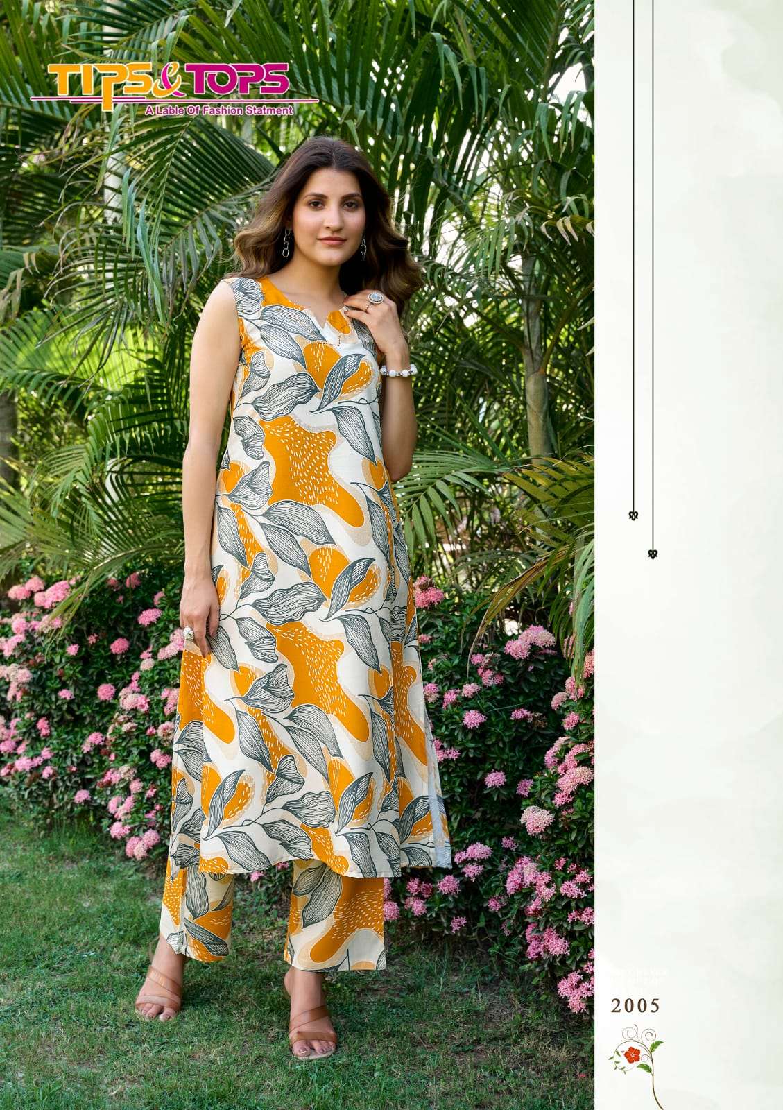 OLIVIA VOL-2 BY TIPS & TOPS IN RAYON PRINT WITH MANUAL WORK WITH POCKET 