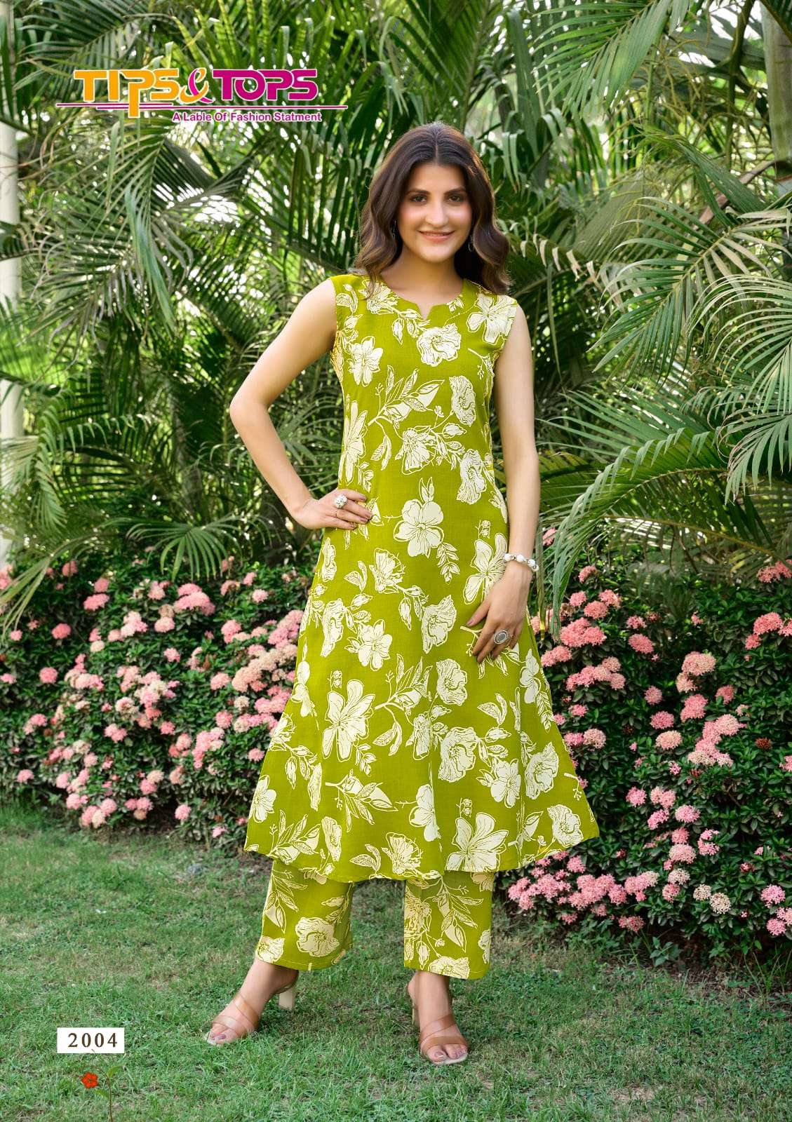 OLIVIA VOL-2 BY TIPS & TOPS IN RAYON PRINT WITH MANUAL WORK WITH POCKET 