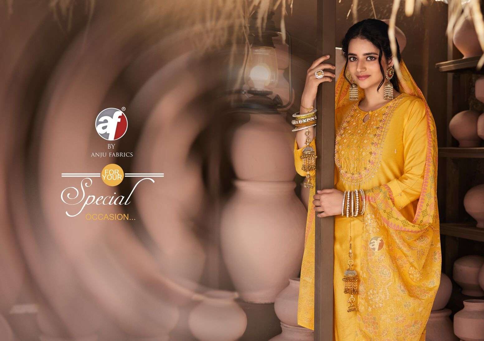 ONCE MORE VOL-5 BY ANJU FABRICS IN VISCOSE BY NYLON KURTI PANT WITH DUPATTA 