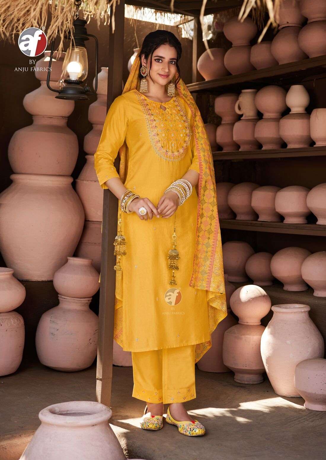 ONCE MORE VOL-5 BY ANJU FABRICS IN VISCOSE BY NYLON KURTI PANT WITH DUPATTA 