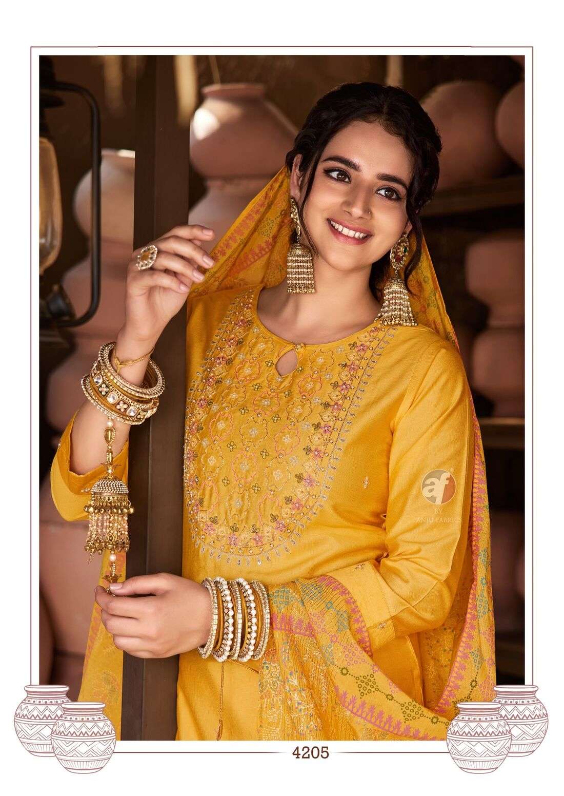 ONCE MORE VOL-5 BY ANJU FABRICS IN VISCOSE BY NYLON KURTI PANT WITH DUPATTA 