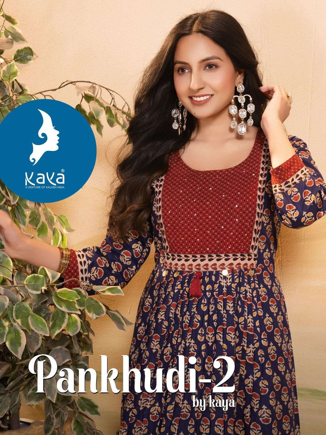 PANKHUDI-2 BY KAYA KURTI IN COTTON DHABU GAMTHI PRINT TOP CATALOGUE 