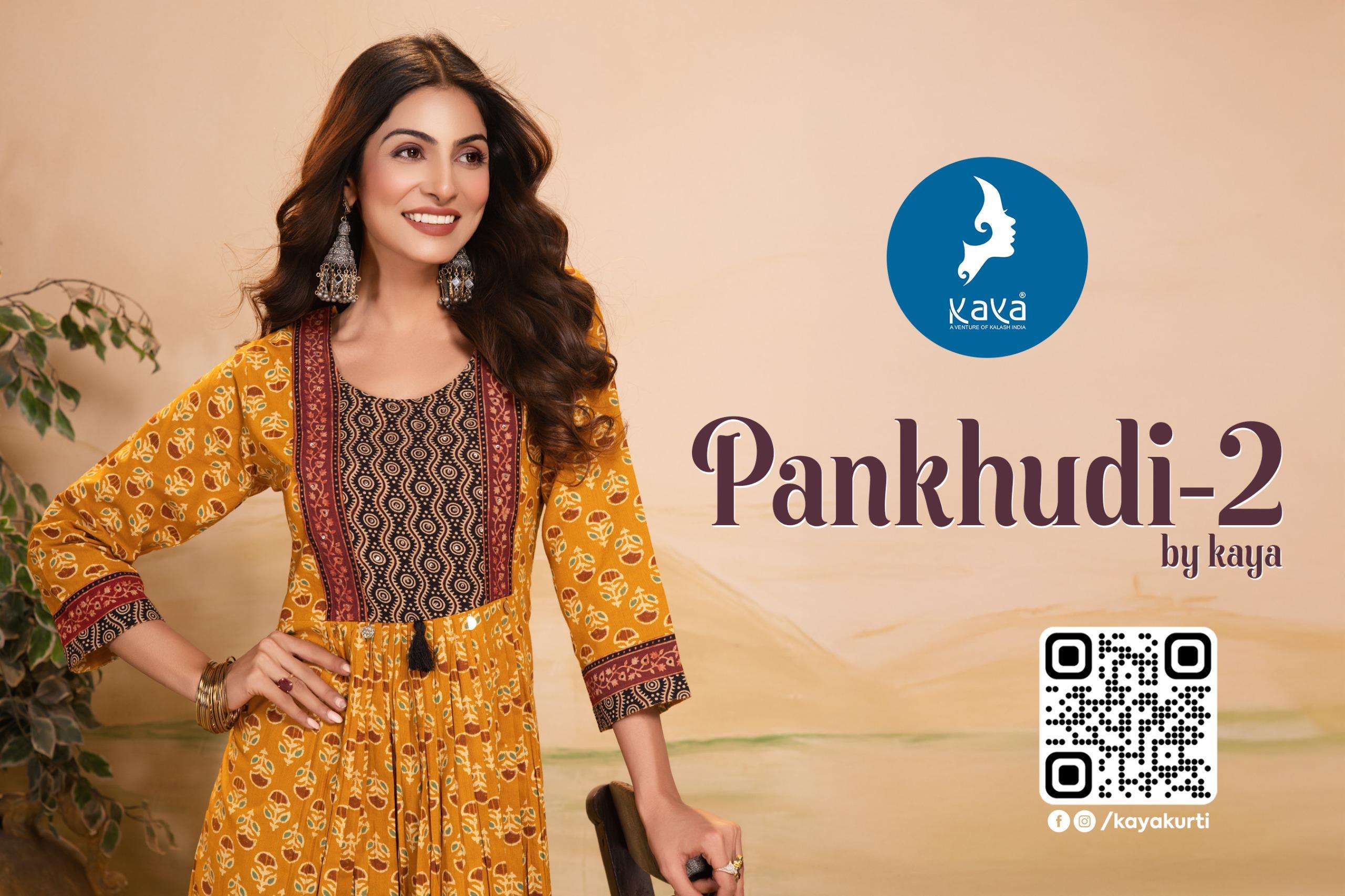 PANKHUDI-2 BY KAYA KURTI IN COTTON DHABU GAMTHI PRINT TOP CATALOGUE 