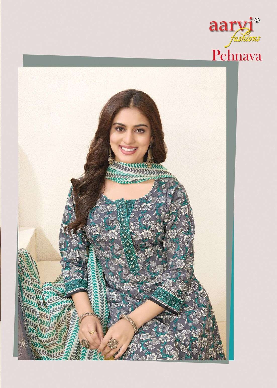 PEHNAVA VOL 1 BY AARVI FASHION IN ANARKALI PATTERN SET WITH MUL DUPATTA AND HAND WORK