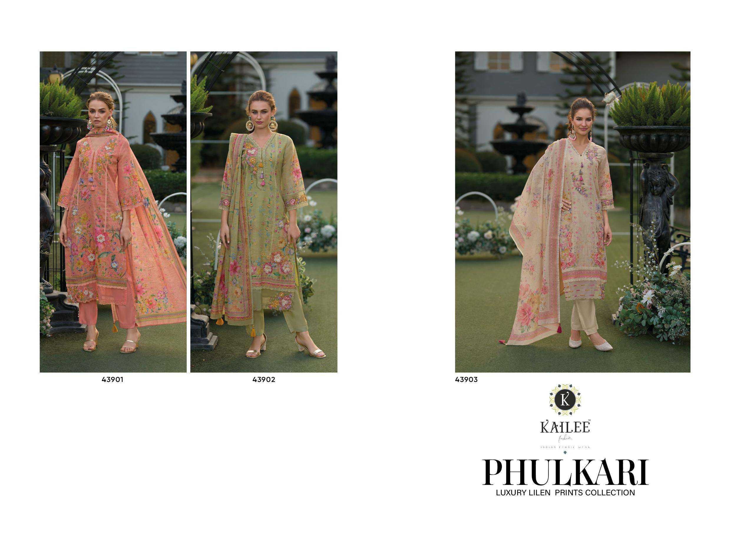 PHULKARI BY KAILEE FASHION IN PURE LINEN FABRICS WITH DIGITAL PRINT DUPPATA THERAD WORK 