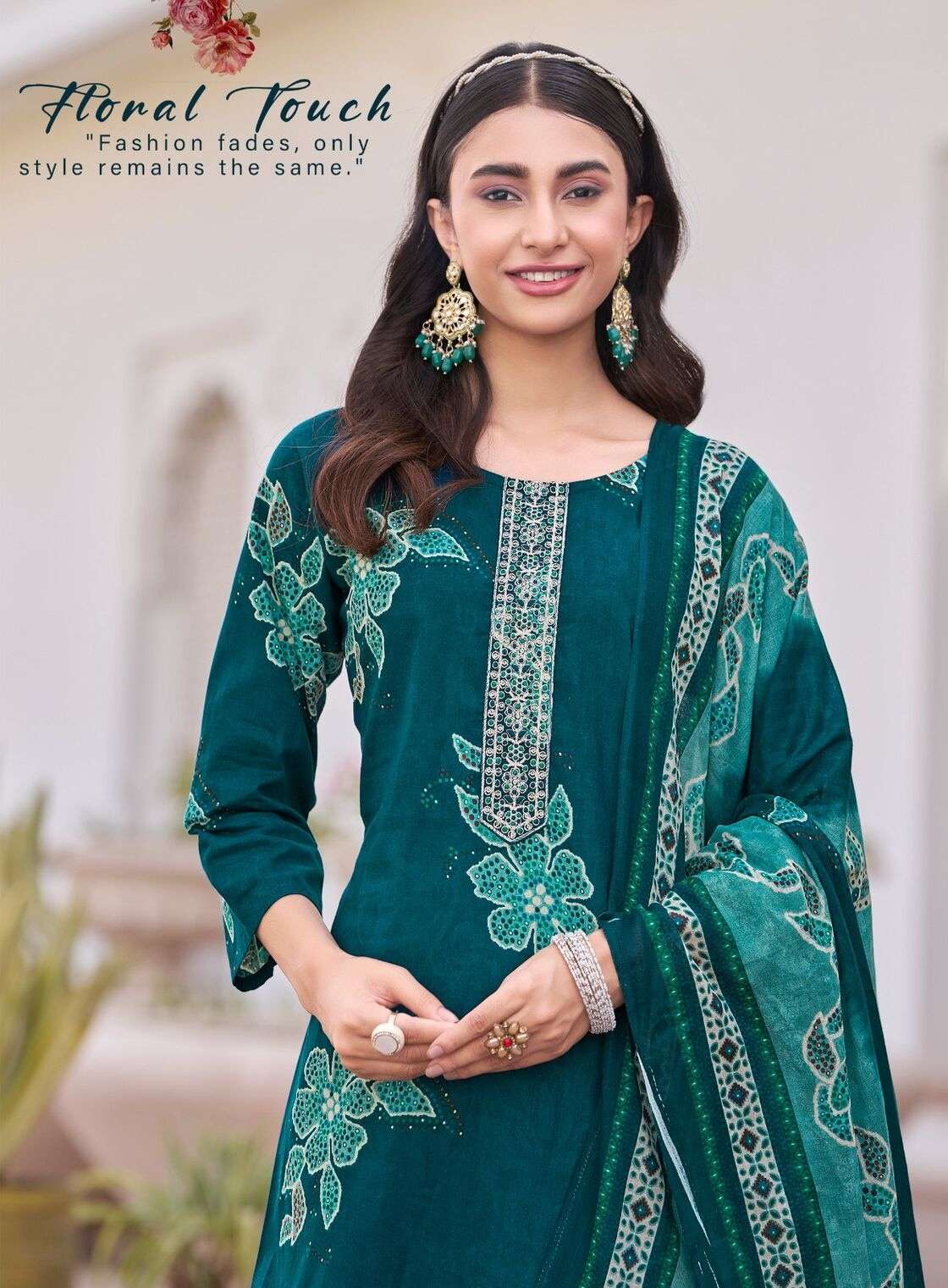 POSHAK VOL-1 BY RADHIKA LIFE STYLE IN PURE COTTON WITH EMBROIDERY WORK KURTI PANT 