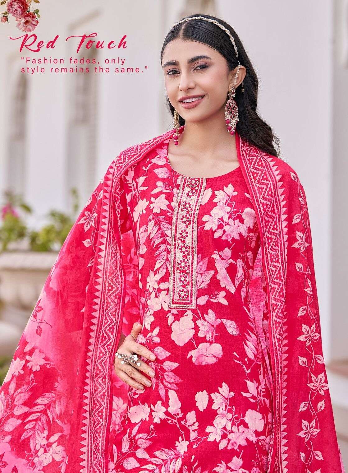 POSHAK VOL-1 BY RADHIKA LIFE STYLE IN PURE COTTON WITH EMBROIDERY WORK KURTI PANT 