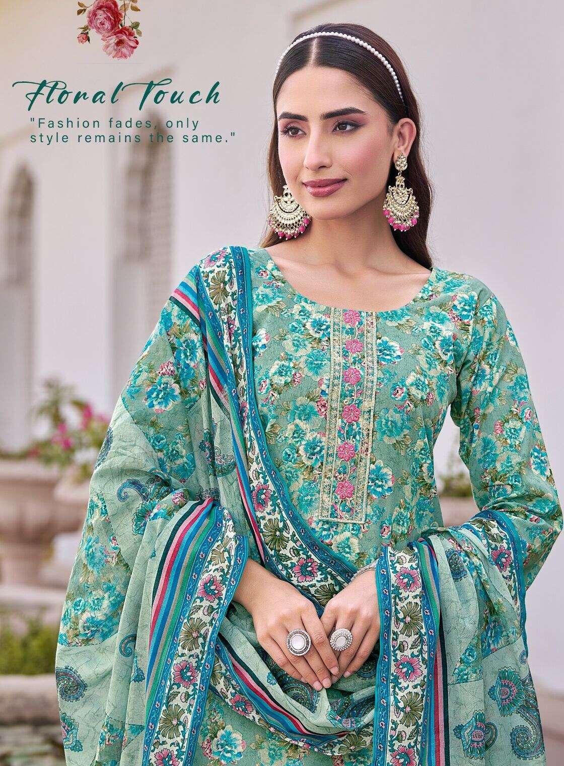 POSHAK VOL-1 BY RADHIKA LIFE STYLE IN PURE COTTON WITH EMBROIDERY WORK KURTI PANT 