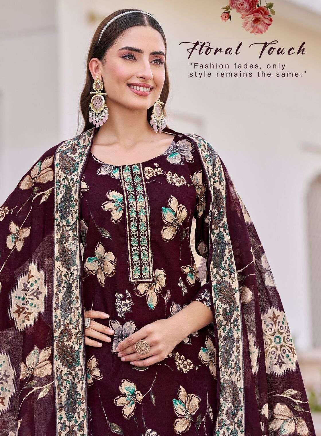 POSHAK VOL-1 BY RADHIKA LIFE STYLE IN PURE COTTON WITH EMBROIDERY WORK KURTI PANT 