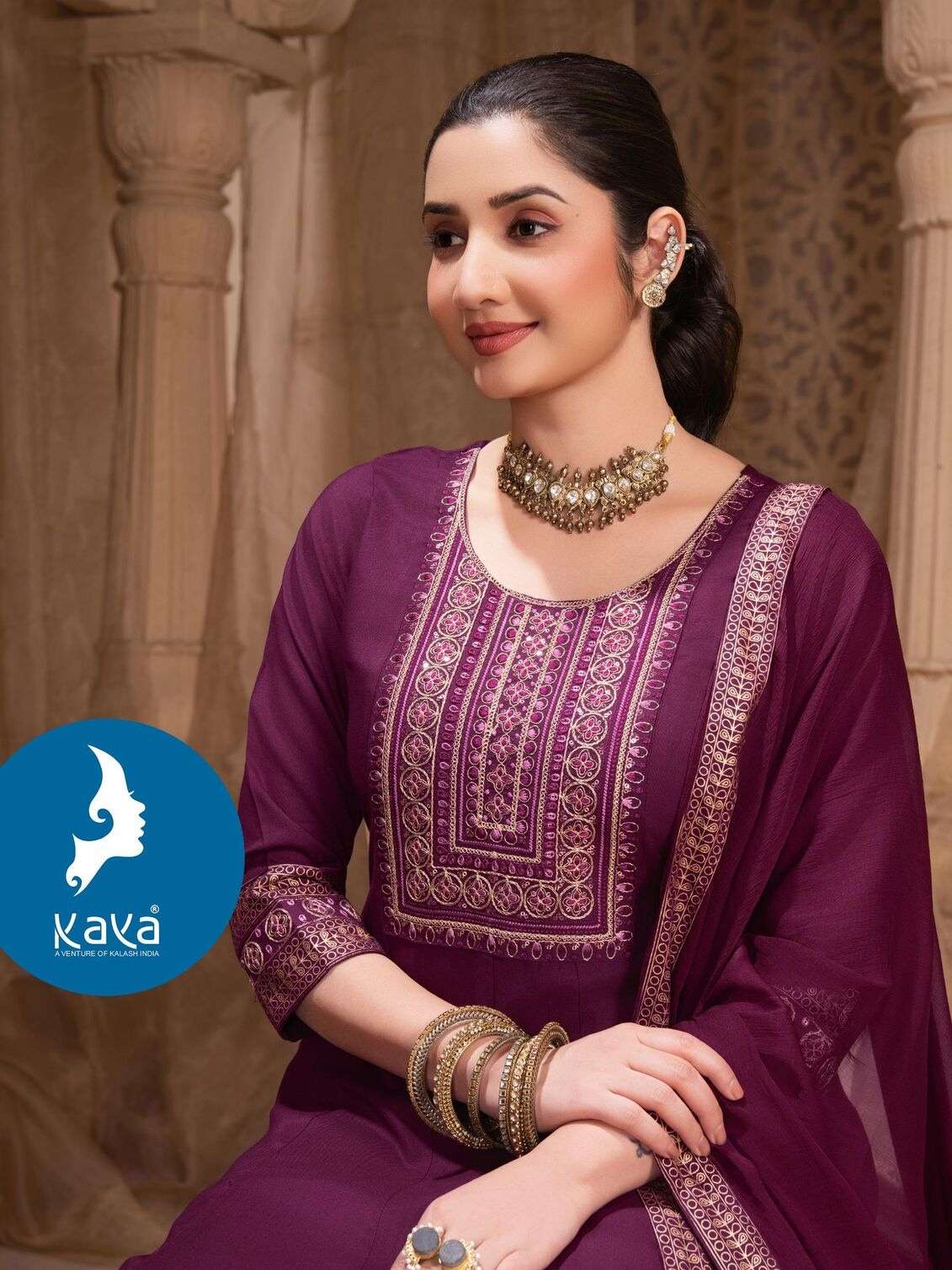 PURKHA BY KAYA KURTI IN RAYON 3 PIECE CONCEPT IN ANARKALI WITH NAZNEEN DUPATTA