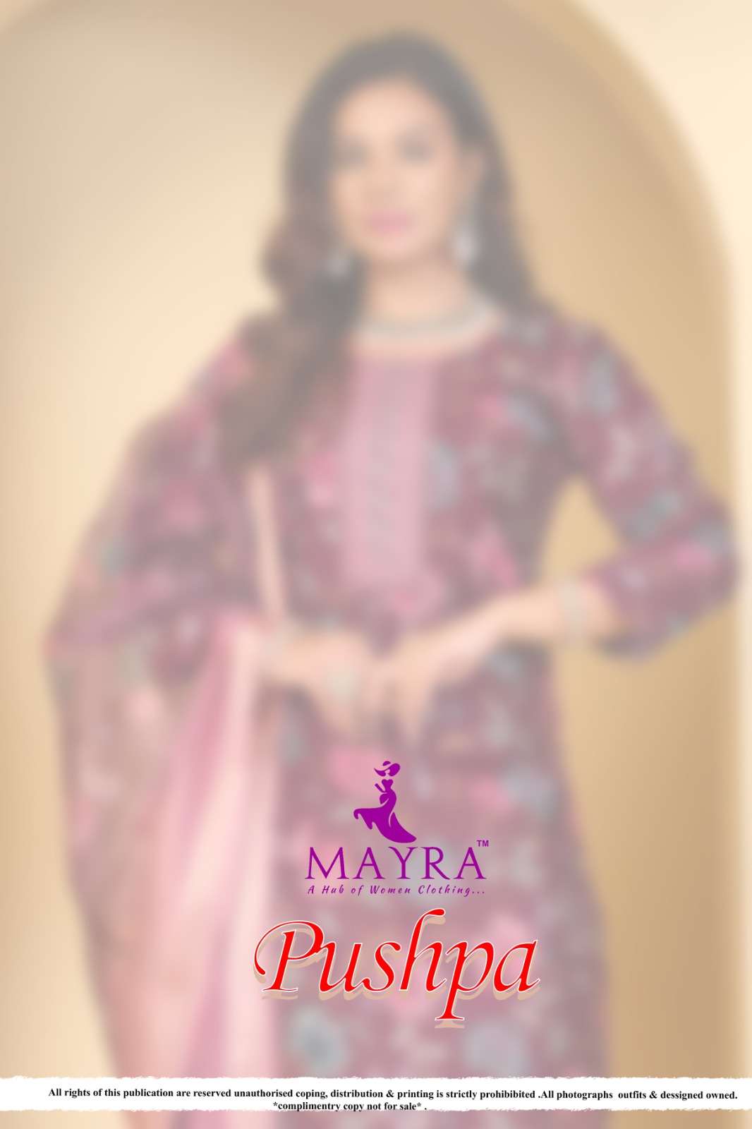 PUSHPA BY MAYRA FASHION IN HEAVY VERTICAN PRINT WITH SEQUENCE EMBROIDERY WORK