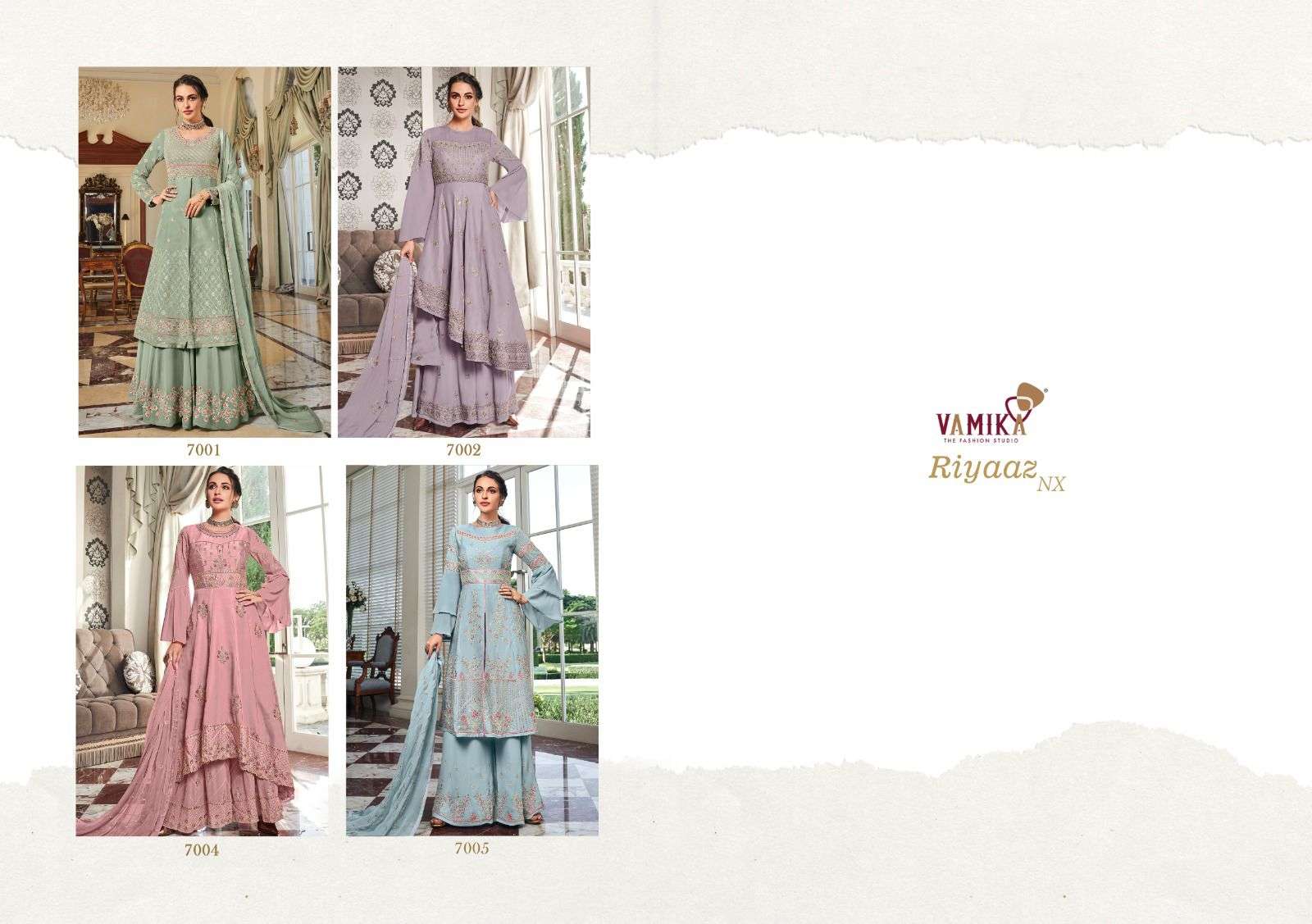 RIYAAZ NX BY VAMIKA IN HEAVY FOX GEORGETTE WITH HEAVY EMBROIDERY WORK 
