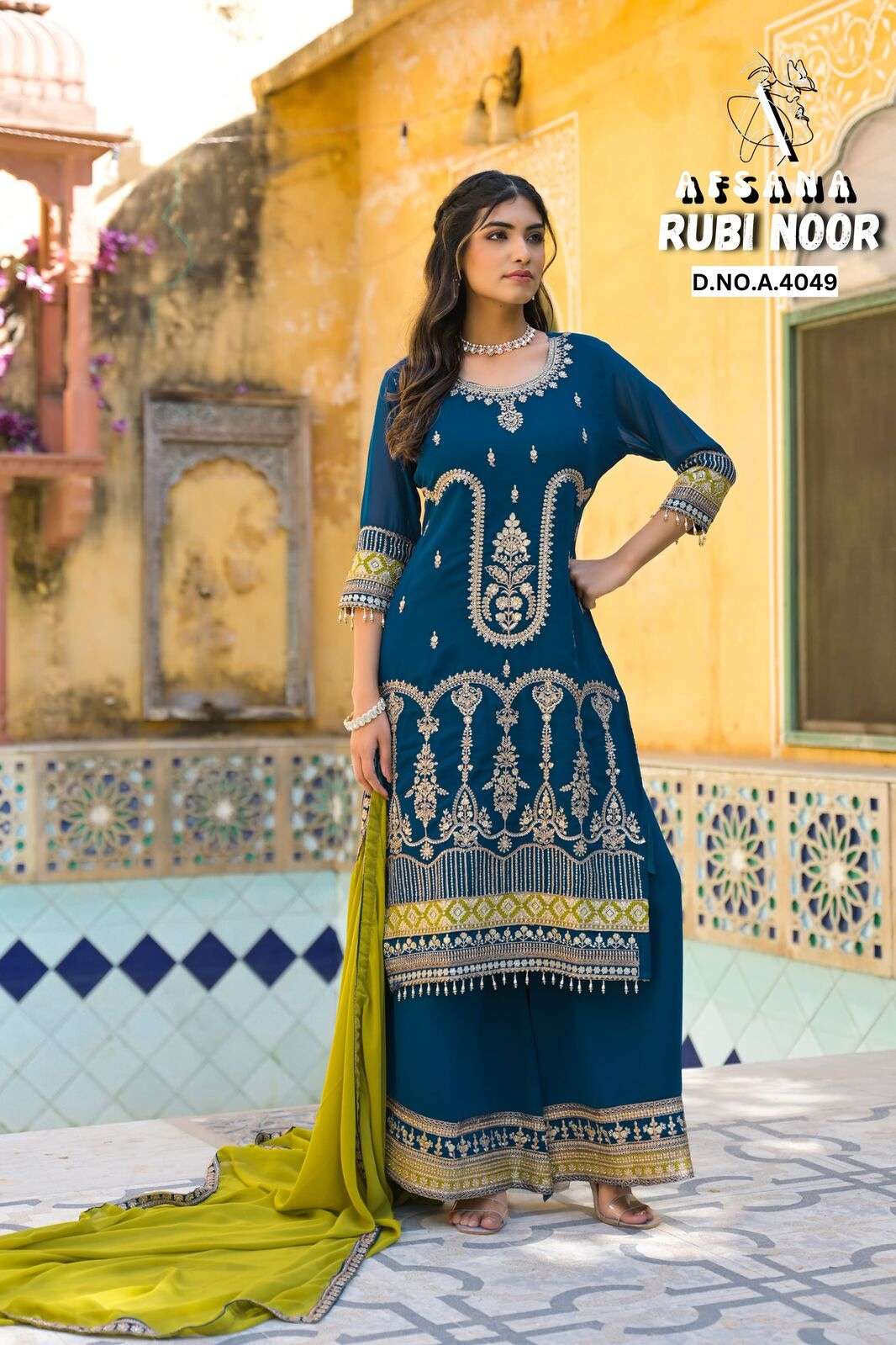 RUBI NOOR BY AFSANA IN GEORGETTE WITH CORDIND HEAVY WORK WITH LATKAN 