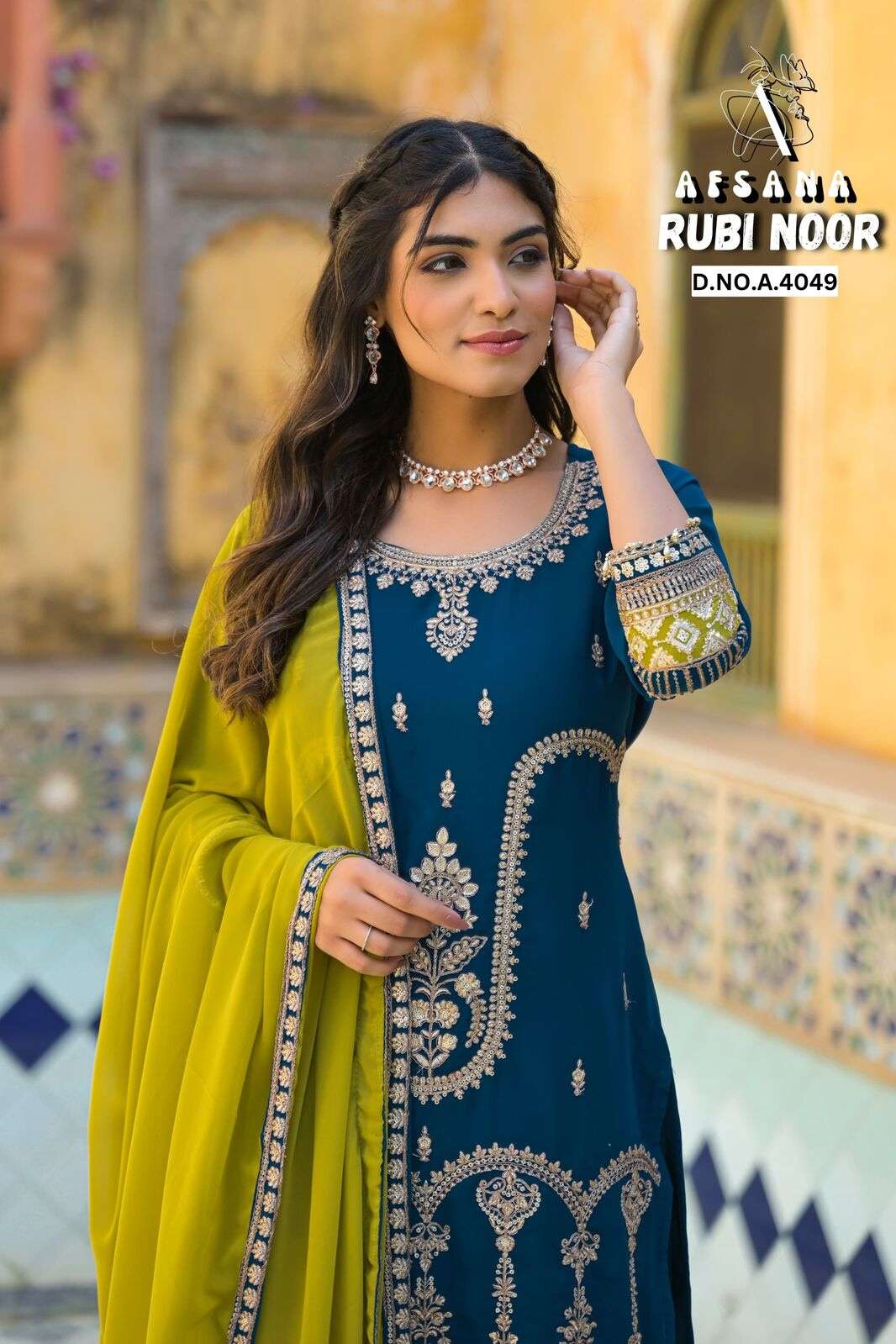 RUBI NOOR BY AFSANA IN GEORGETTE WITH CORDIND HEAVY WORK WITH LATKAN 