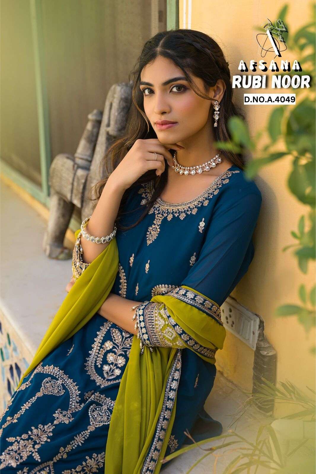 RUBI NOOR BY AFSANA IN GEORGETTE WITH CORDIND HEAVY WORK WITH LATKAN 