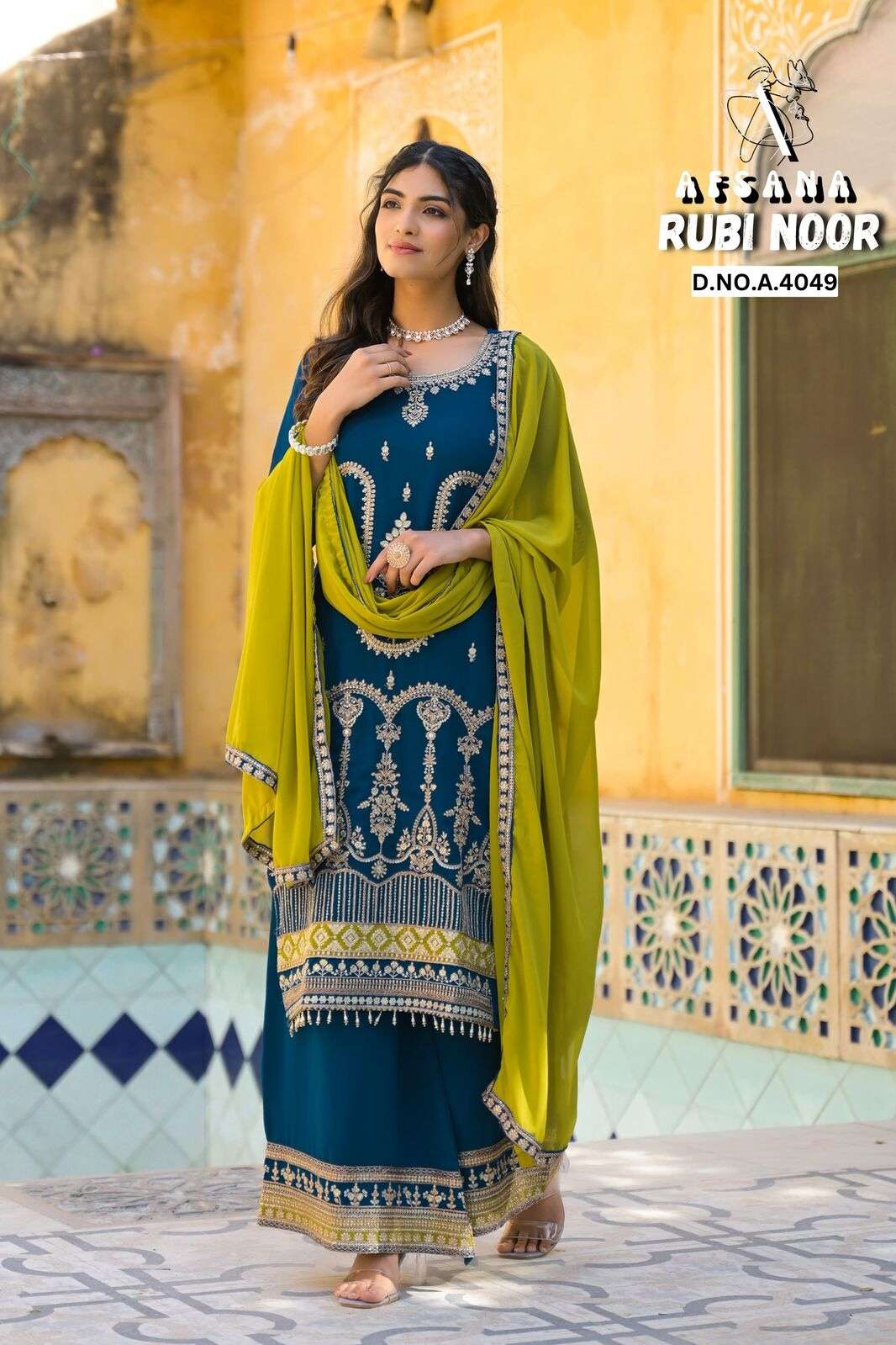 RUBI NOOR BY AFSANA IN GEORGETTE WITH CORDIND HEAVY WORK WITH LATKAN 