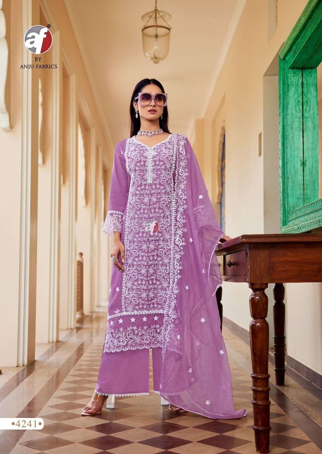 SARGAM VOL-2 BY ANJU FABRICS IN PURE MUSLIN WITH BEAUTIFUL EMBROIDERY WITH LACES 