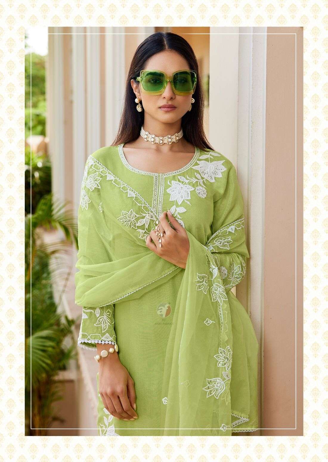 SARGAM VOL-2 BY ANJU FABRICS IN PURE MUSLIN WITH BEAUTIFUL EMBROIDERY WITH LACES 