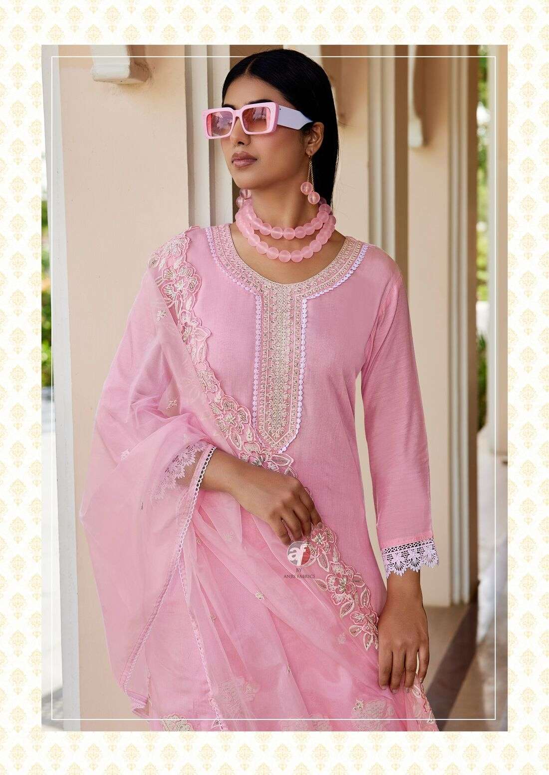 SARGAM VOL-2 BY ANJU FABRICS IN PURE MUSLIN WITH BEAUTIFUL EMBROIDERY WITH LACES 