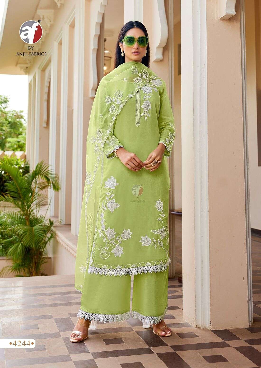 SARGAM VOL-2 BY ANJU FABRICS IN PURE MUSLIN WITH BEAUTIFUL EMBROIDERY WITH LACES 