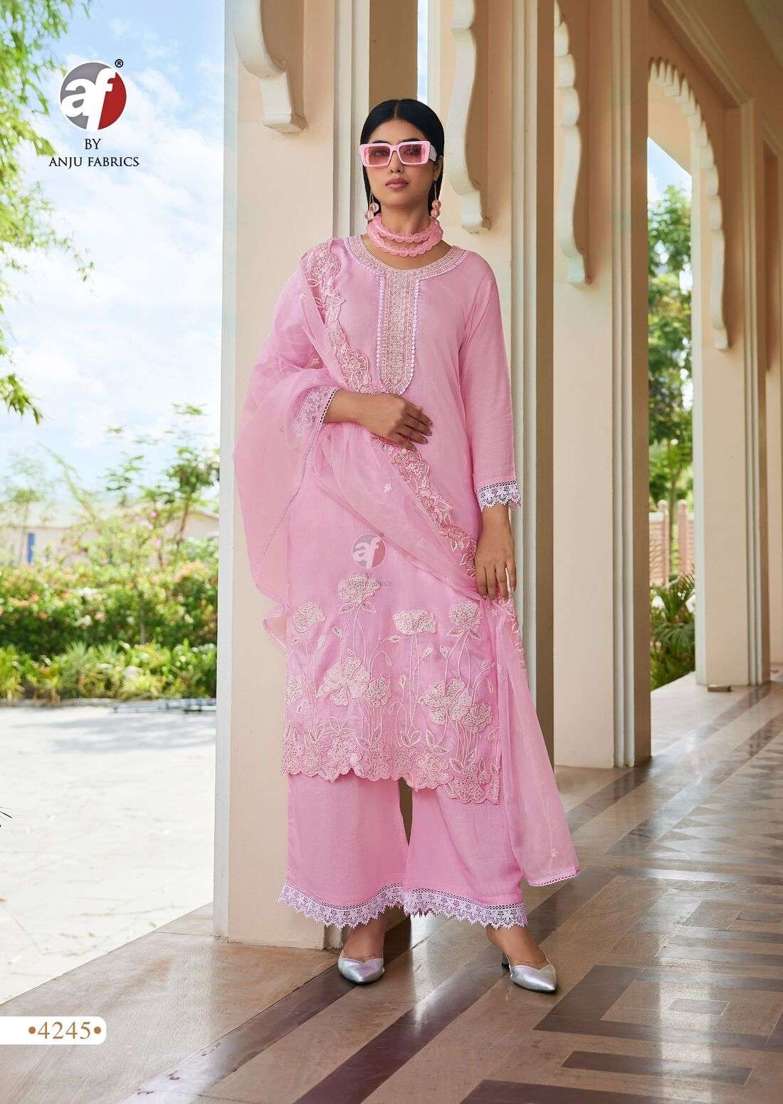 SARGAM VOL-2 BY ANJU FABRICS IN PURE MUSLIN WITH BEAUTIFUL EMBROIDERY WITH LACES 