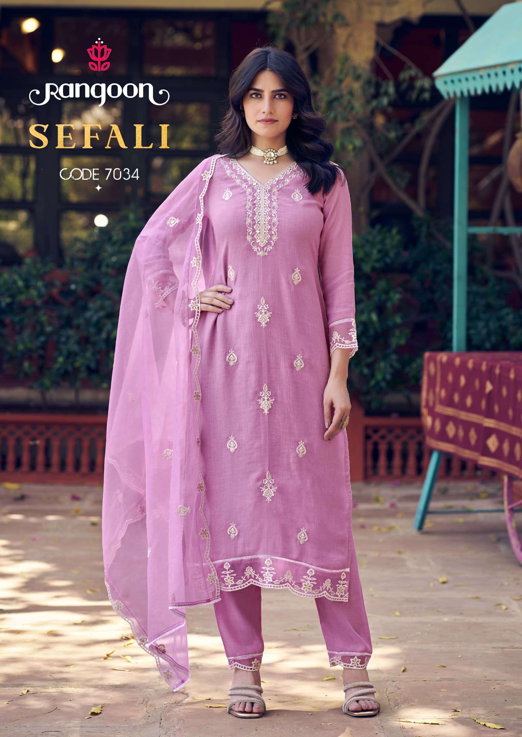 SEFALI BY RANGOON IN VISCOSE WITH FANCY WORK & KHATRI MIRROR HANDWORK 