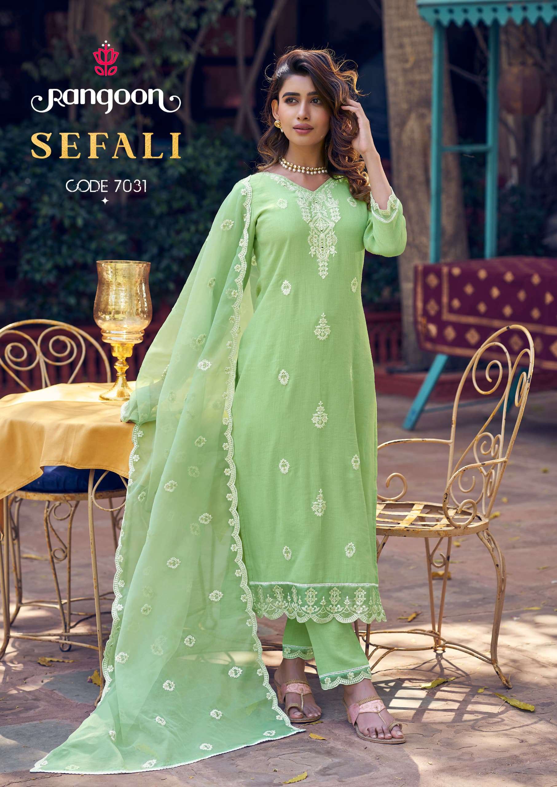 SEFALI BY RANGOON IN VISCOSE WITH FANCY WORK & KHATRI MIRROR HANDWORK 