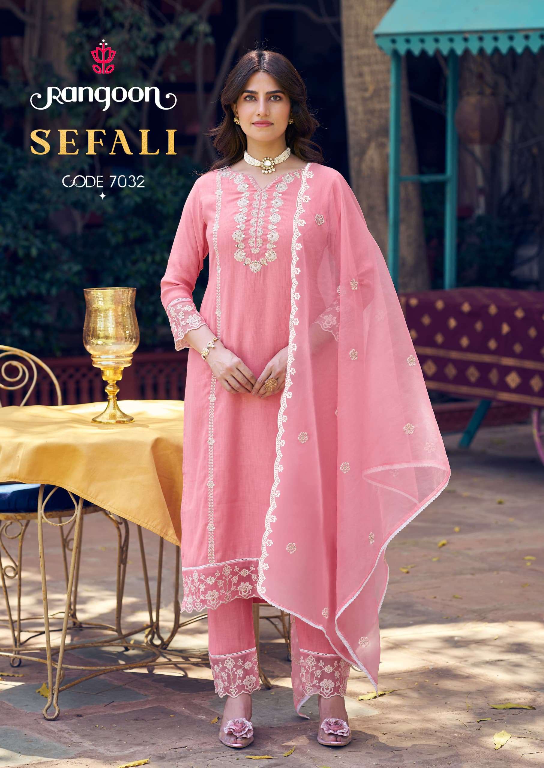 SEFALI BY RANGOON IN VISCOSE WITH FANCY WORK & KHATRI MIRROR HANDWORK 