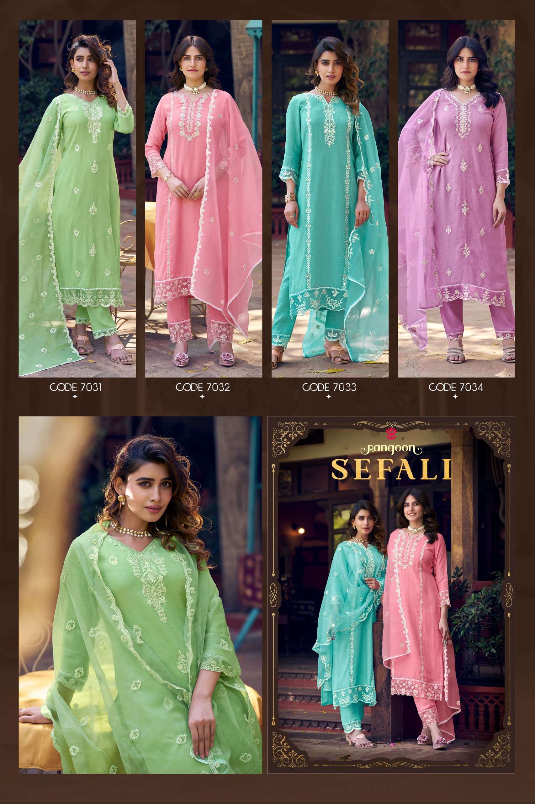SEFALI BY RANGOON IN VISCOSE WITH FANCY WORK & KHATRI MIRROR HANDWORK 