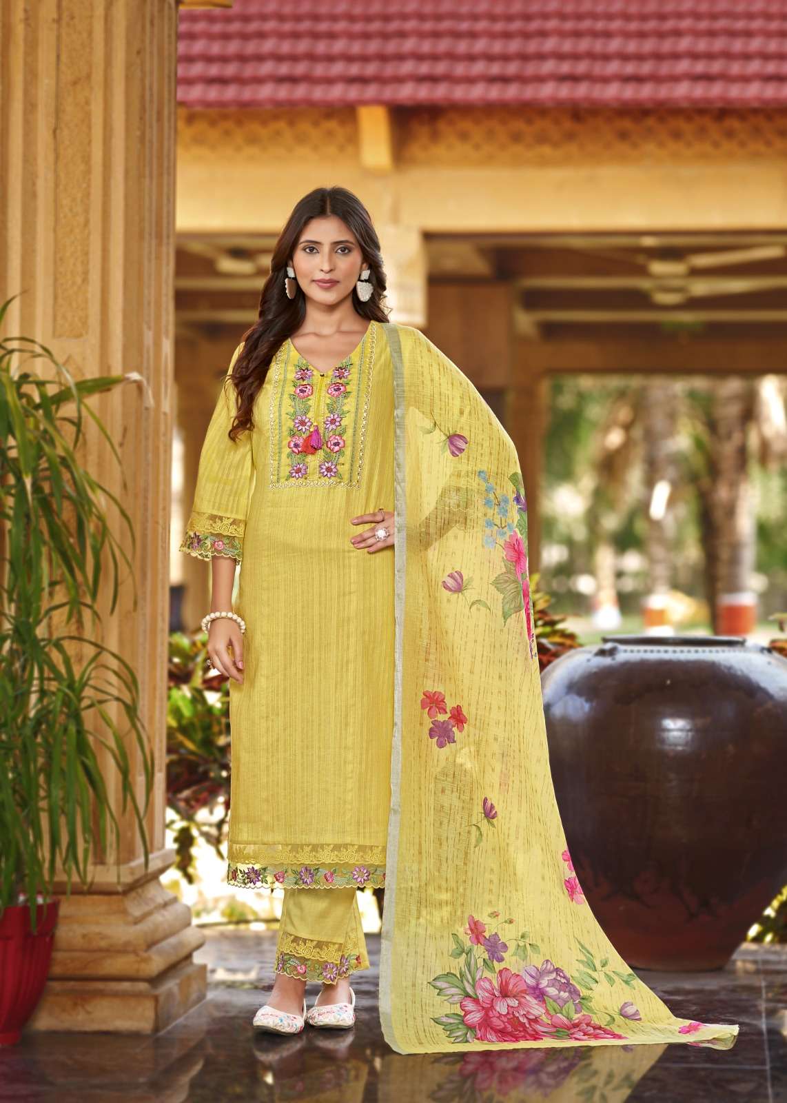 SEHNAI BY VAZI FASHION IN PURE COTTON WITH DESGINER FANCY THERD WORK AND DUPATTA
