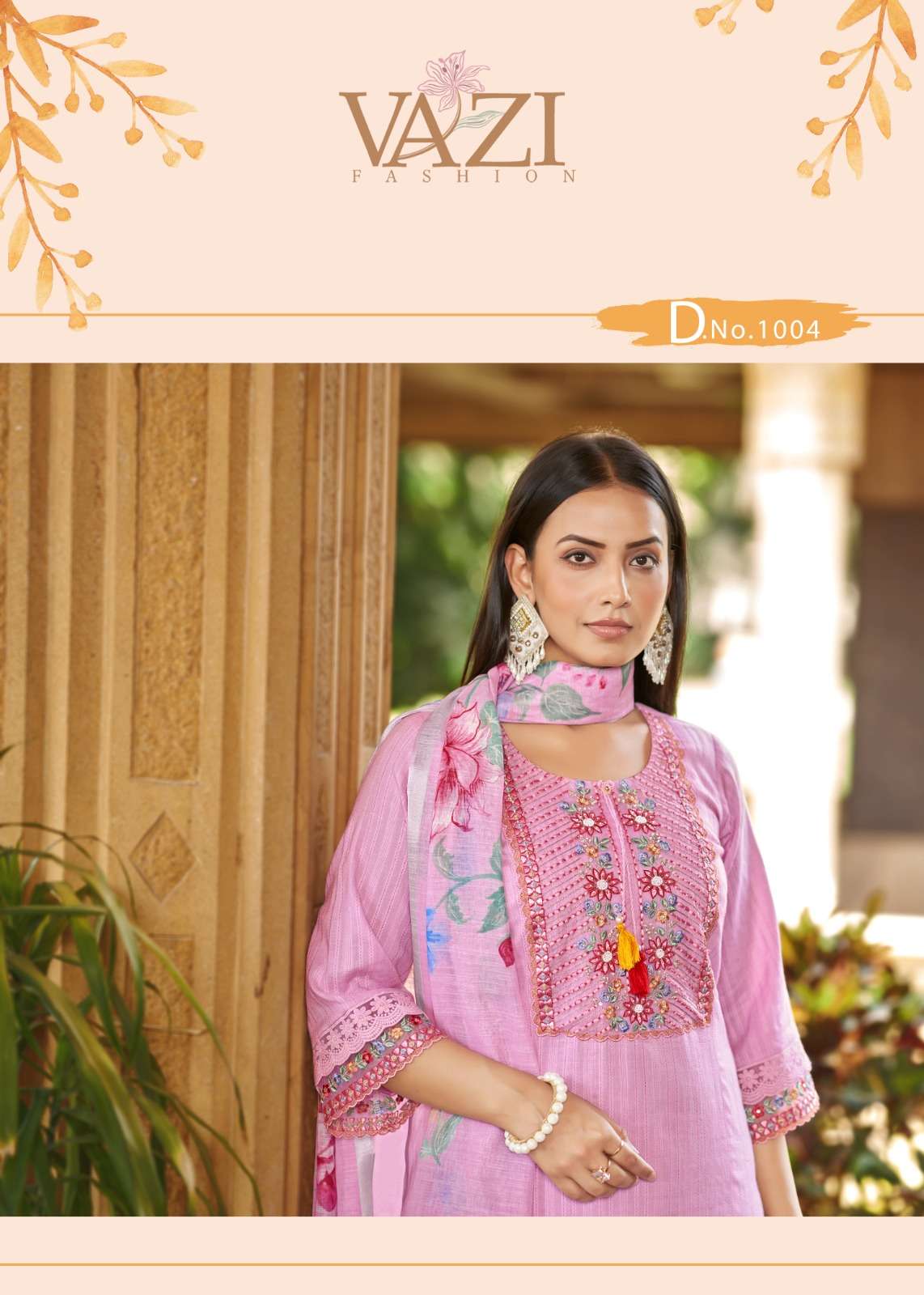SEHNAI BY VAZI FASHION IN PURE COTTON WITH DESGINER FANCY THERD WORK AND DUPATTA