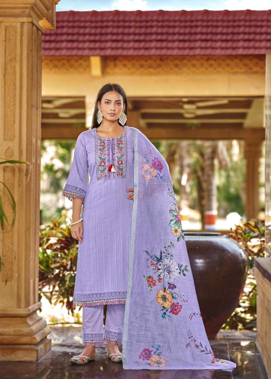SEHNAI BY VAZI FASHION IN PURE COTTON WITH DESGINER FANCY THERD WORK AND DUPATTA