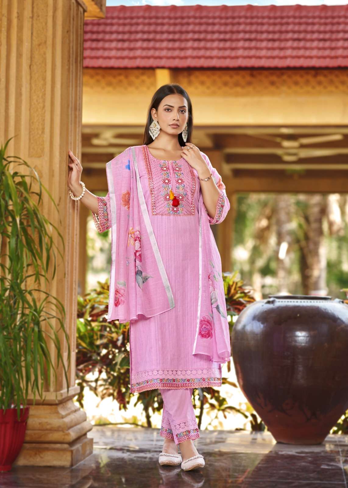 SEHNAI BY VAZI FASHION IN PURE COTTON WITH DESGINER FANCY THERD WORK AND DUPATTA