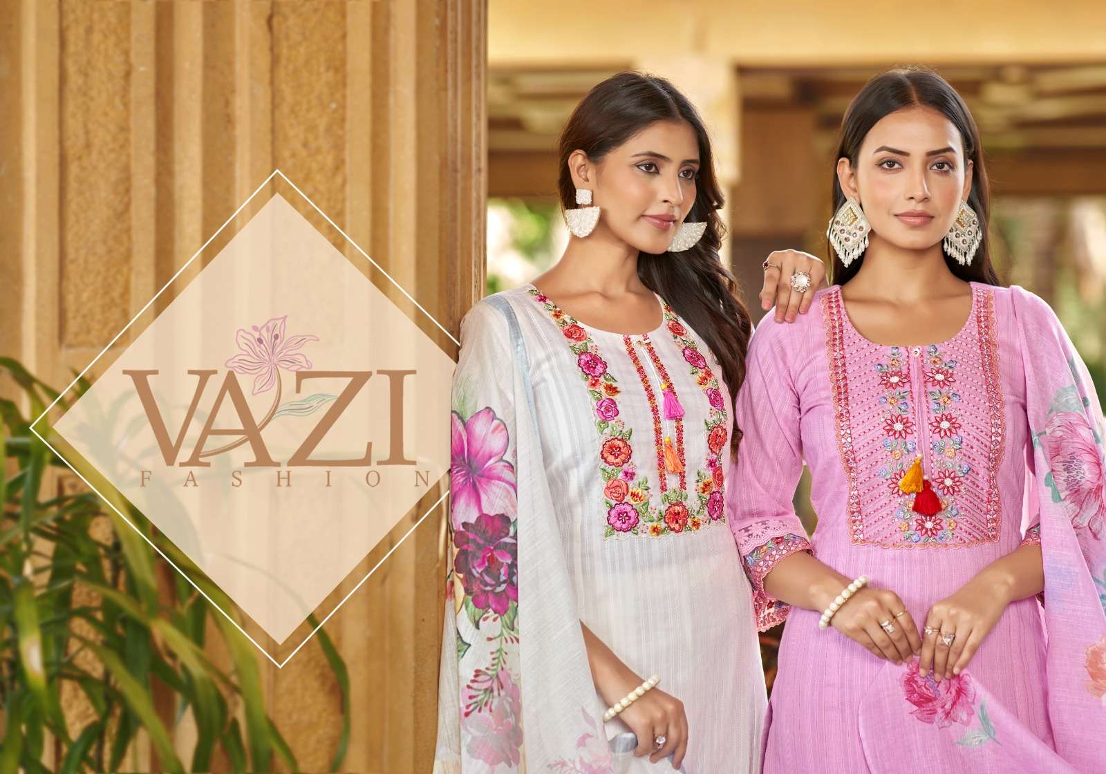 SEHNAI BY VAZI FASHION IN PURE COTTON WITH DESGINER FANCY THERD WORK AND DUPATTA