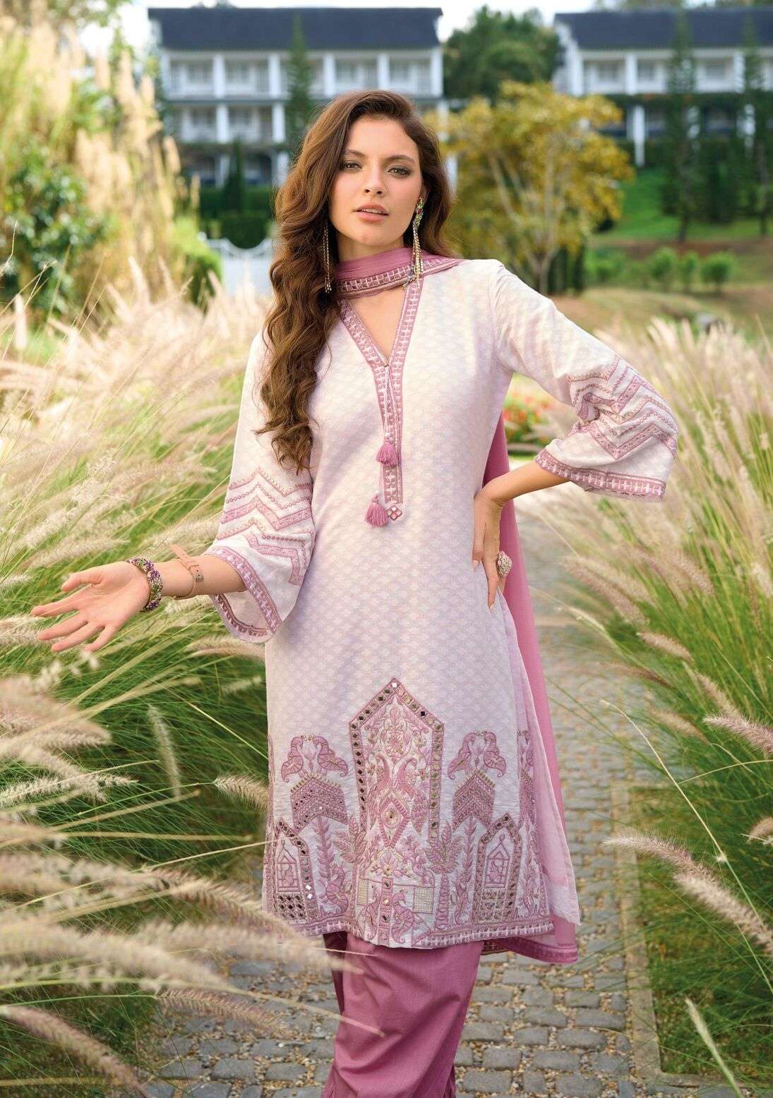 SEHRA BY KAILEE FASHION IN PURE COTTON WEAVING DOBY WITH FANCY HANDWORK
