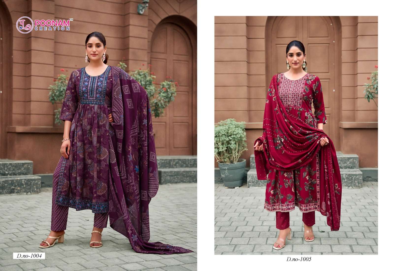 SHAGUN BY POONAM DESIGNER IN HEAVY RAYON DISCHARGE FOIL WITH SEQUENCE EMBROIDERY